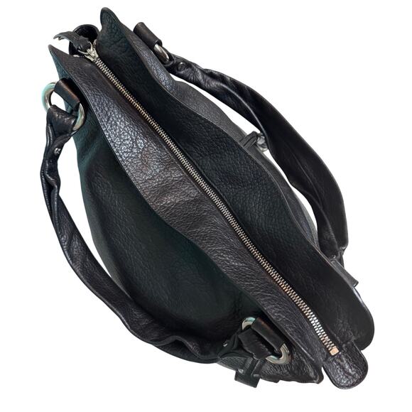 Auth. Celine Bittersweet Black Hobo Slouchy Textured Leather Handbag W/COA - Picture 9 of 16